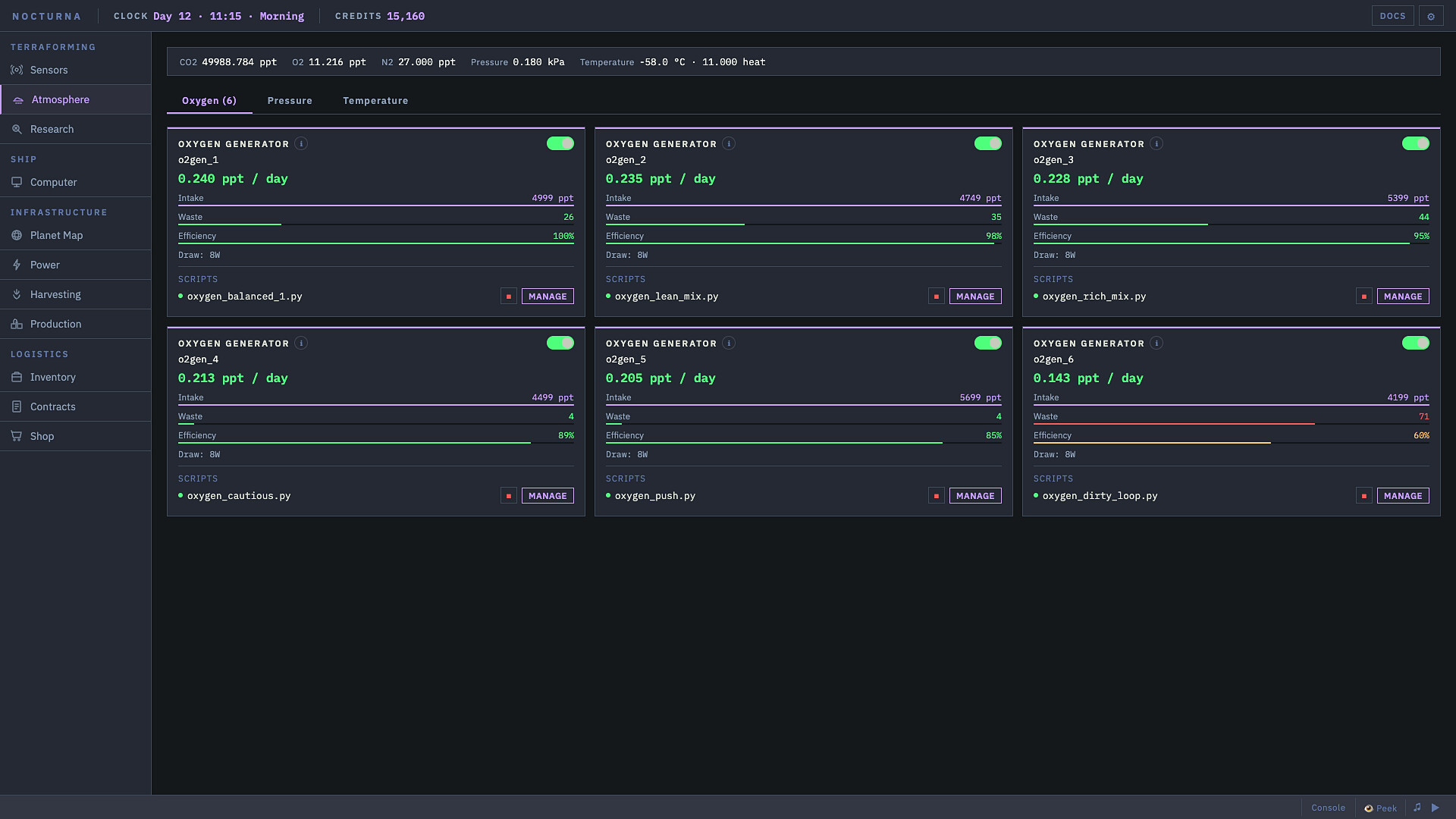Code: Terraform atmosphere screen showing multiple autonomous scripts running