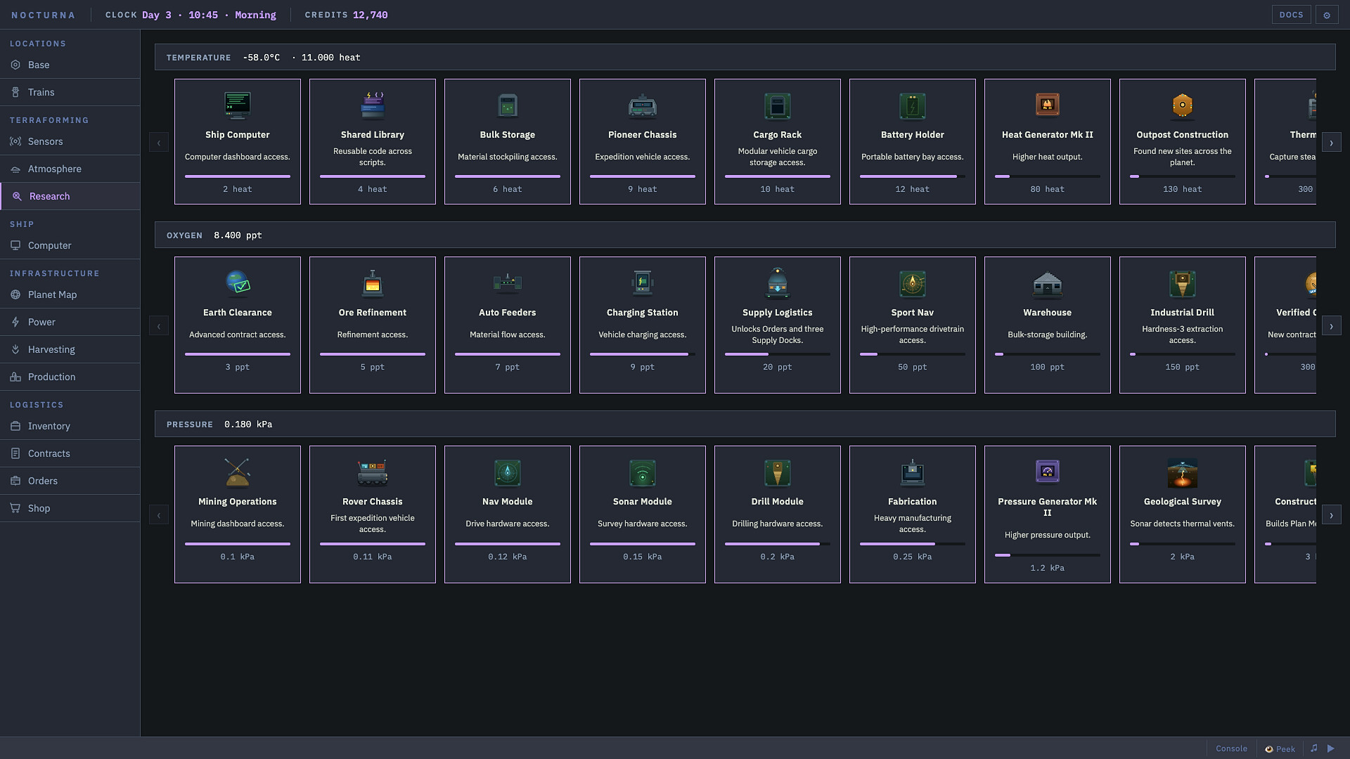 Code: Terraform research catalog with Inventory and Shop navigation plus separate infrastructure components
